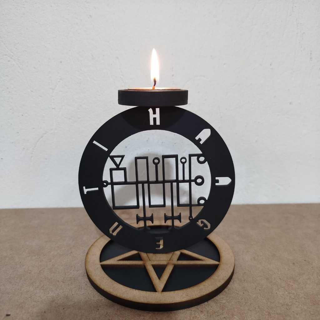 Porta Vela Castiçal goetia sigilo Haagenti para velas Rechaud