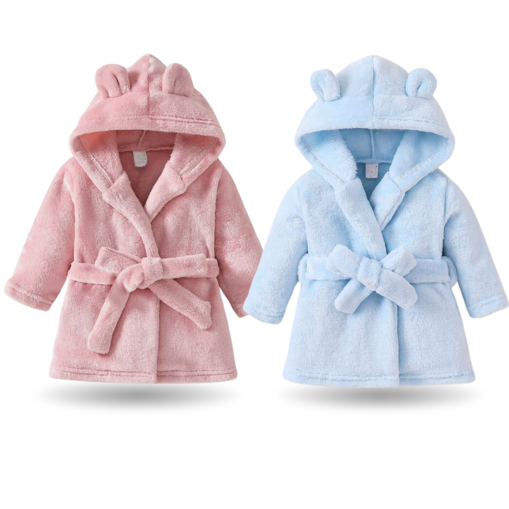 Roupão de Bebe Infantil Quentinho com Capuz e Cinto Tecido Plush Antialérgico