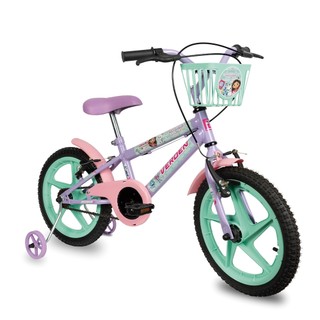 Bicicleta Infantil Com Rodinha Menina Aro 16 A Casa Mágica da Gabby Lilás Verden Bikes