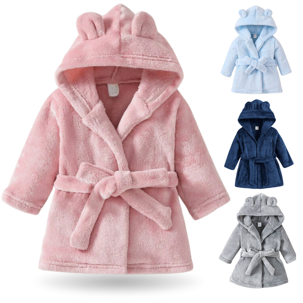 Roupão Infantil Quentinho Com Capuz e Cinto Tecido Plush Antialérgico