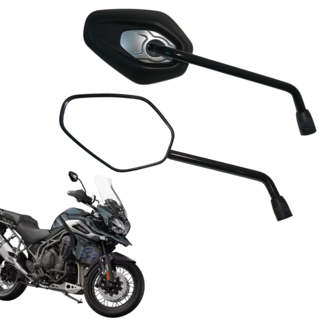 PAR DE RETROVISORES EM ABS MODELO FIXO TRIUMPH TIGER 1200 ROSCA HONDA