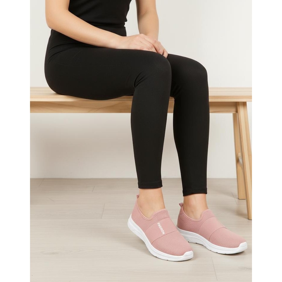 Tênis Fashion Feminino Confortável Leve Calce Fácil Flexível Rose