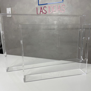 Kit 2 Bandeja Organizadora M E XG Em Acrílico Com Alças Durável Leve Fácil De Limpar em Oferta na Shopee