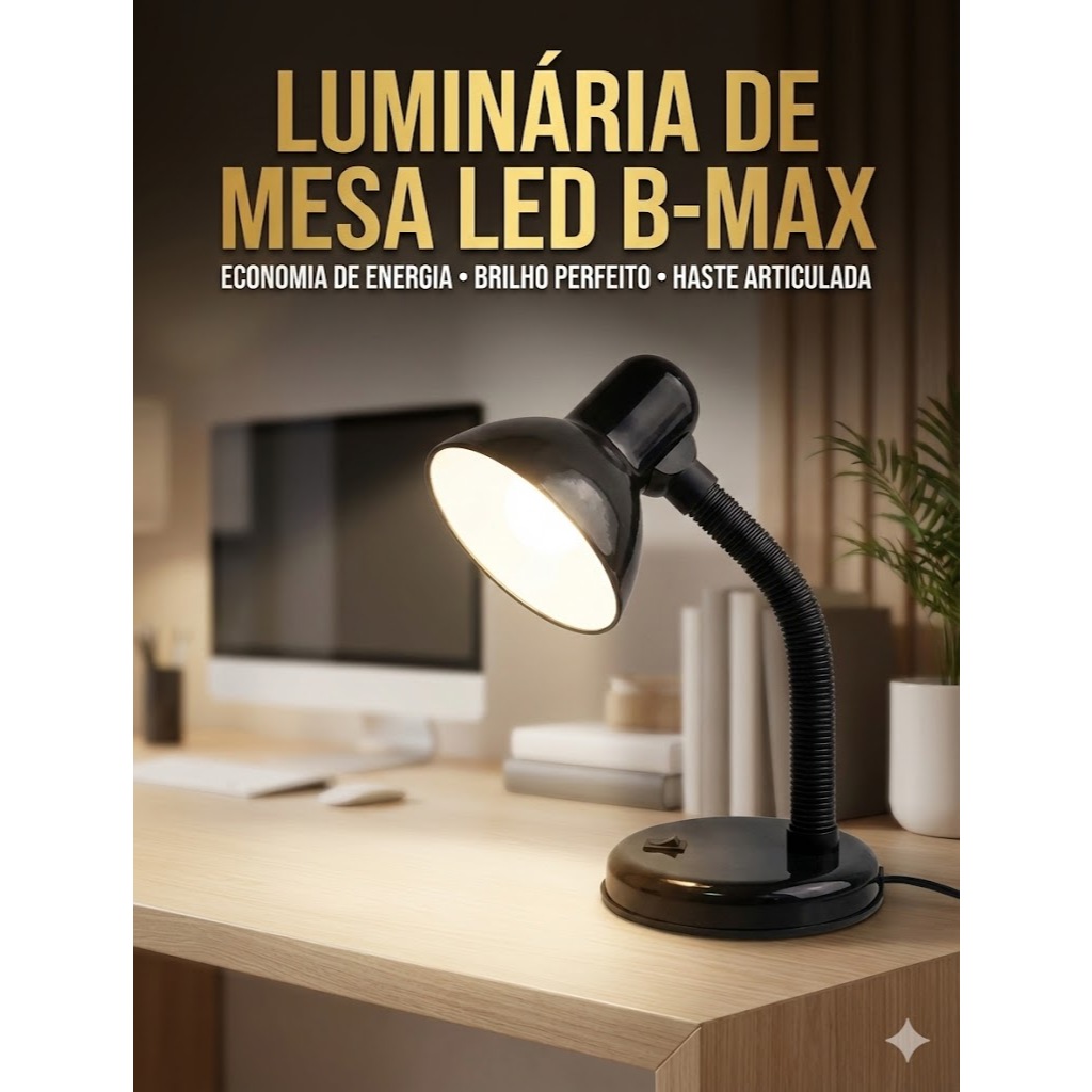 luminaria mesa abajur quarto estudo luz lampada com fio para leitura haste flexivel