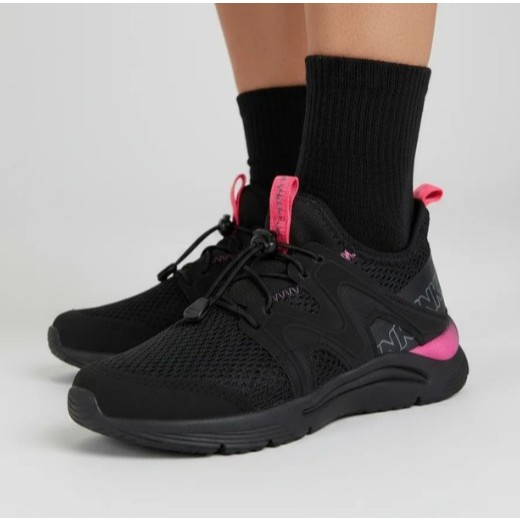 Tênis Infantil Menina Sport Klin Escolar Calce Fácil Esportivo Preto com Pink Neon