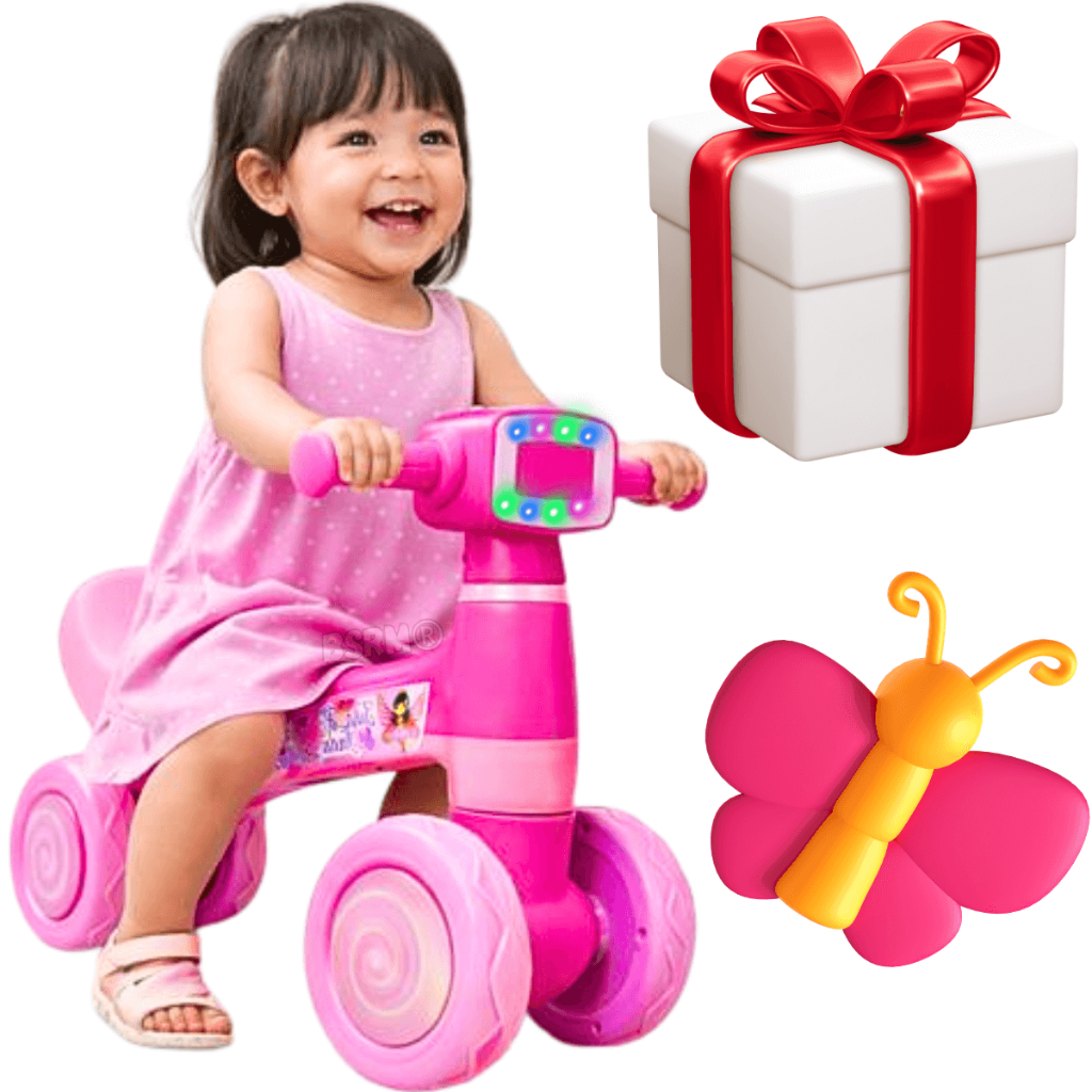 Bicicleta de equilibrio sem pedais com led som 4 rodas para aprender a andar equilibrar bebe 2 anos
