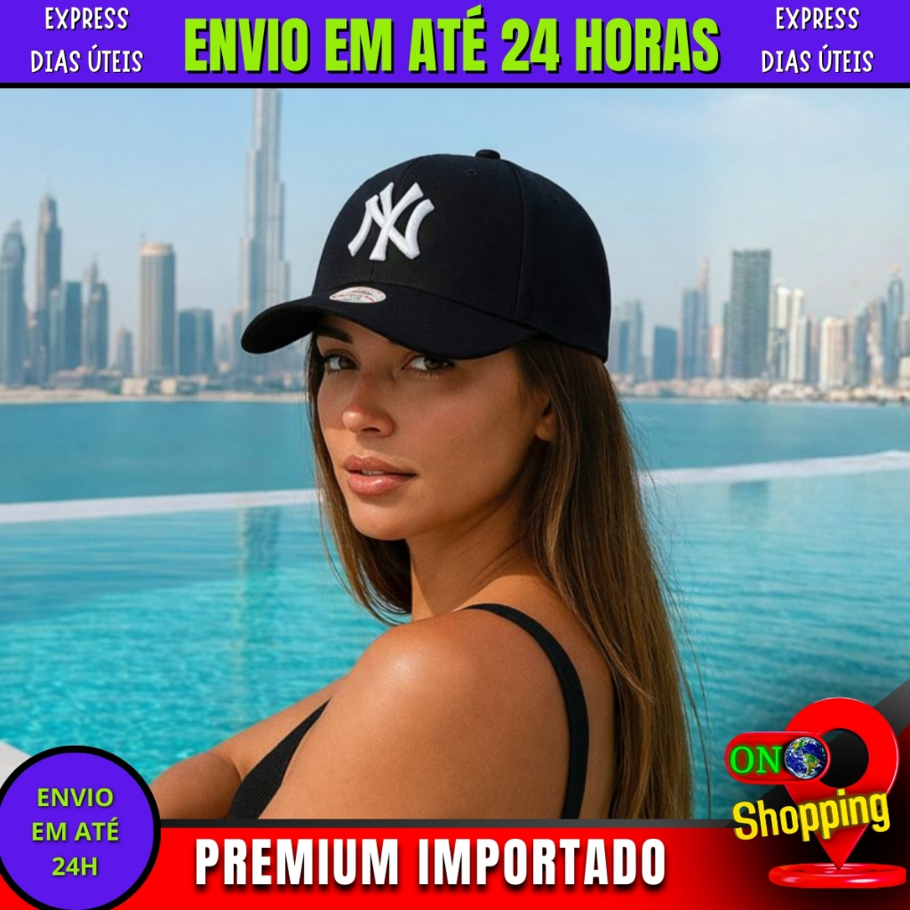 Boné Aba Curva Unissex NY New York Premium | Ajustável Bordado Masculino Feminino em Oferta na Shopee