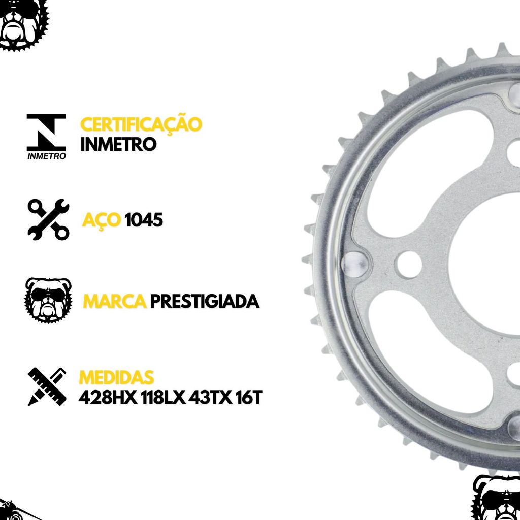 Detalhes do Kit Transmissão Titan 150 Fan 150 Relação Corrente Coroa Pinhão
