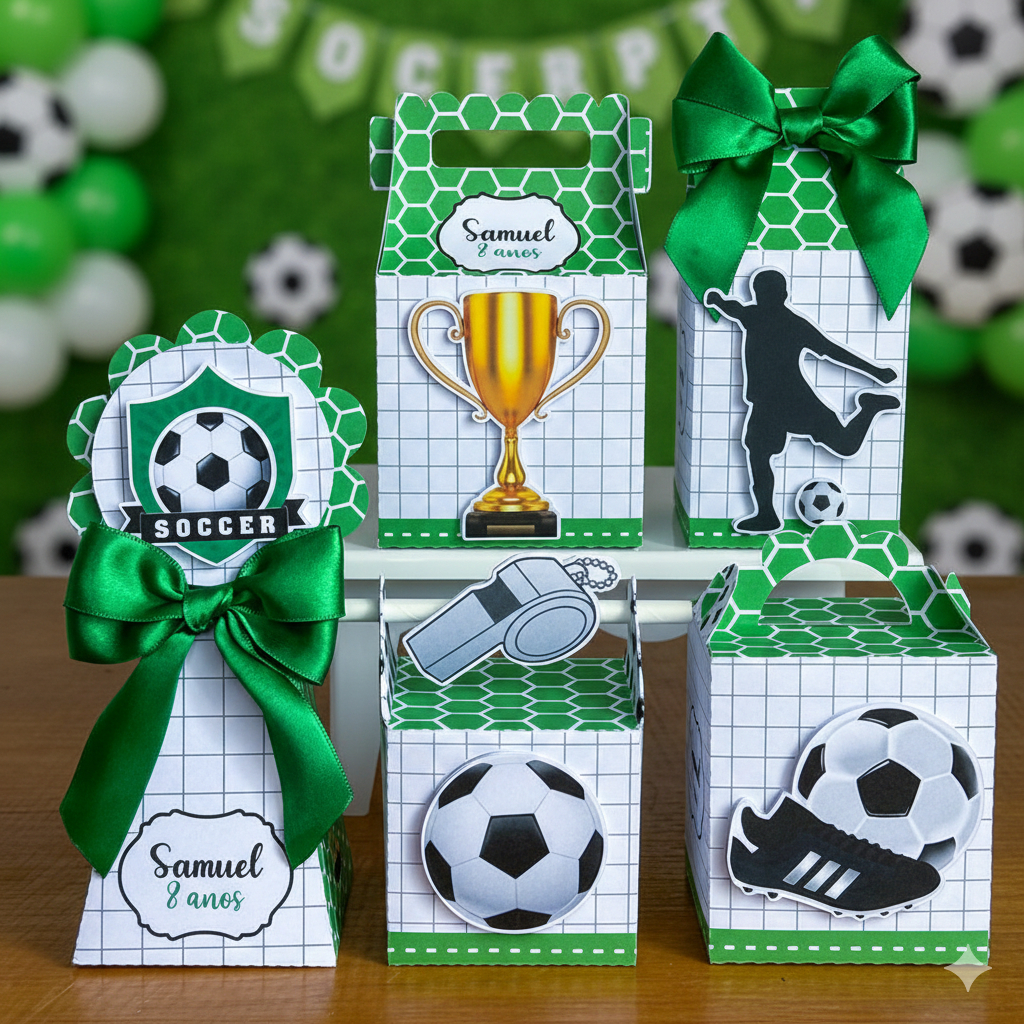 ENVIO RAPIDO Kit Festa Futebol  Personalizados Lembrancinhas Caixinhas para Decoração Futebol