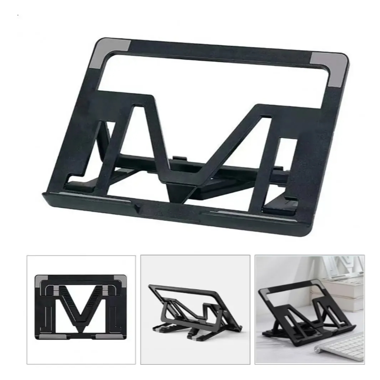 Suporte Ajustável Base Ergonômico Para Ipad Tablet Dobrável Preto  Laptop stand