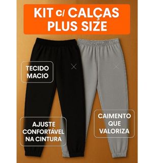Calças Elastano Plus Size GG Ao G4  Jogger Tactel  Esportiva Casual em Oferta na Shopee
