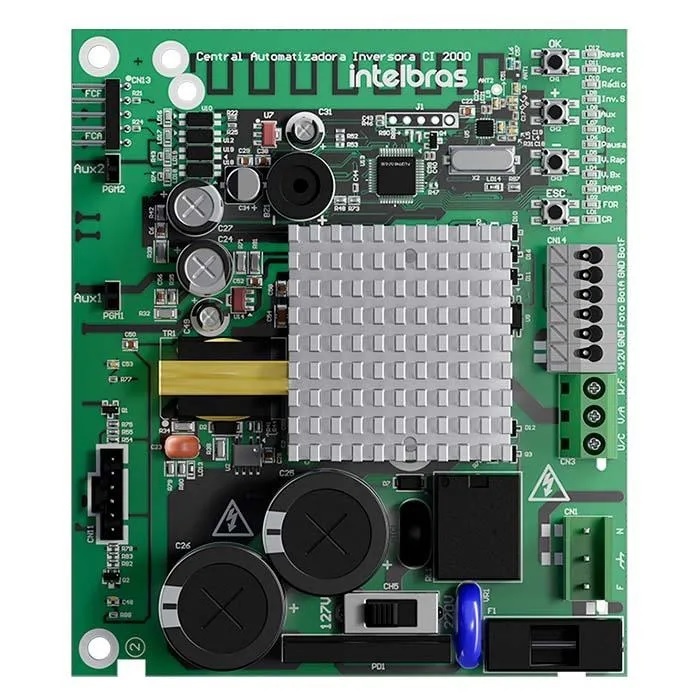 Placa de Comando Inversora Central Automatizador De Portão Eletrônico Ci 2000 Intelbras