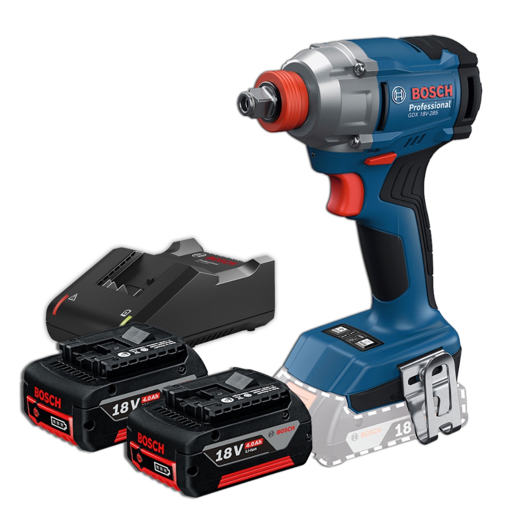 Chave De Impacto Gdx 18v-285 + 2 Baterias E Carregador 18V Bosch