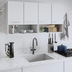 Armário Kit Modular 120cm 4 Portas Conjunto 2 Módulos 2 Portas Cozinha Móveis Bonatto