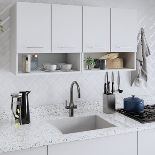 Armário Kit Modular 120cm 4 Portas Conjunto 2 Módulos 2 Portas Cozinha Móveis Bonatto em Oferta na Shopee