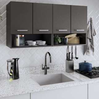 Kit 2 Armário Cozinha Aéreo 2 Portas 60cm Com Nicho Resistente Bonatto em Oferta na Shopee