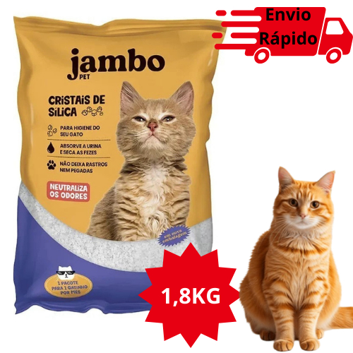 KIT 3 AREIA HIGIÊNICA CRISTAIS DE SÍLICA JAMBO 1.8KG em Oferta na Shopee