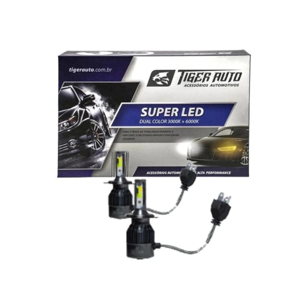 LED DUAL COLOR R INT/COOLE H4 3000/6000K 12/24V LUM 4800 48W (PAR) TG1008H4