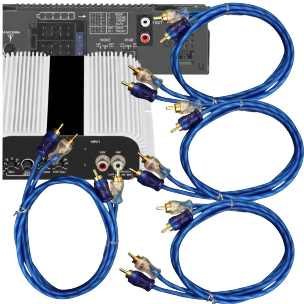Kit 4 Cabo Rca 1 Metro Som Automotivo Anti Ruído Para Modulos e Crossovers