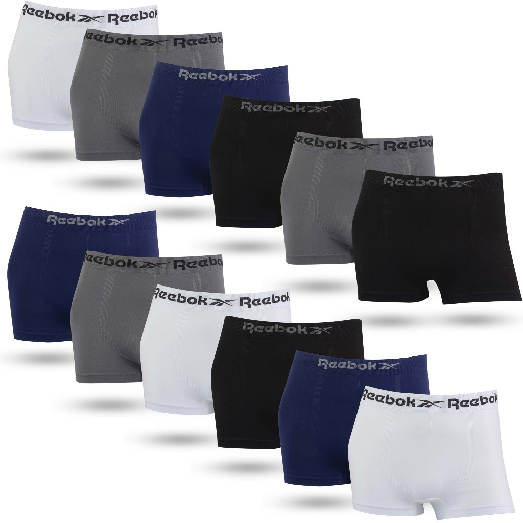 Kit 6 ou 12 cuecas boxer Reebok Microfibra Original