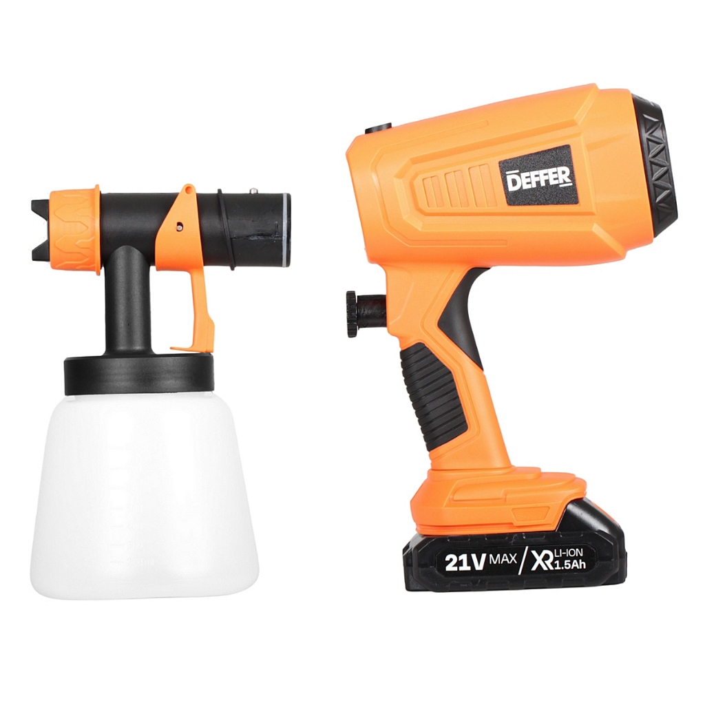 Pulverizadora de Tinta P/ Pintura a Bateria 21v C/ 2 baterias 3 Bicos e Acessórios - DEFFER · foto 2