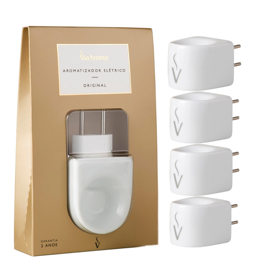 Kit 4 Aromatizador Elétrico Porcelana Via Aroma