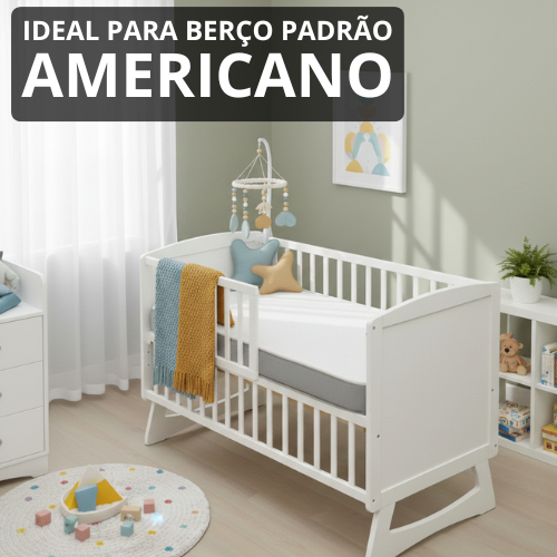 Colchão Berço 130x70 Impermeável D18 – Antialérgico, Antiácaro e Super Confortável para Bebê