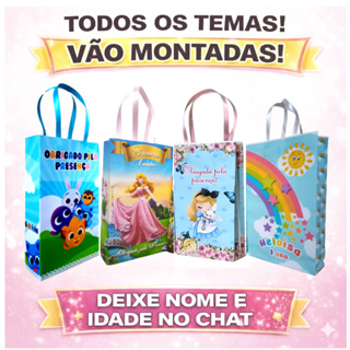 20 até 100 Sacolinhas Personalizadas P lembrancinhas surpresa de Presente (DIVERSOS TEMAS!) em Oferta na Shopee