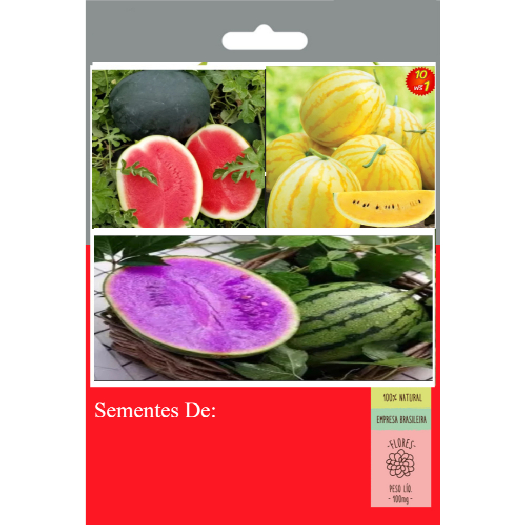 Kit 30 Sementes de Melancia – Preta, Roxa e Amarela!