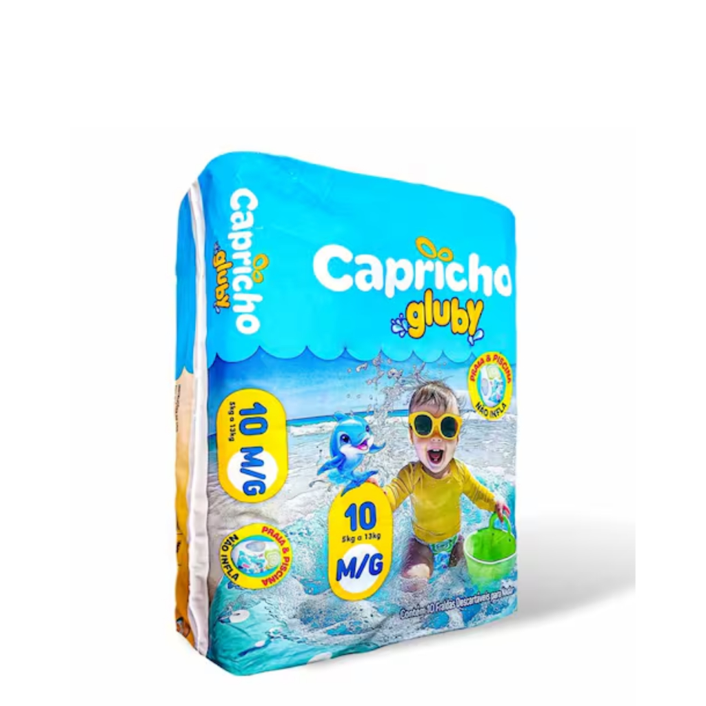 Fralda de Praia e Piscina Capricho Gluby M/G (5kg a 13kg)