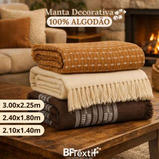 Manta para Sofá Gigante Decorativa Premium Algodão Protetora Vários Tamanhos em Oferta na Shopee