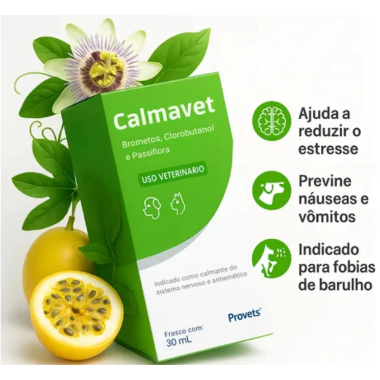 Detalhes do Calmante Calmavet Para Cães e Gatos  Provets 30ml