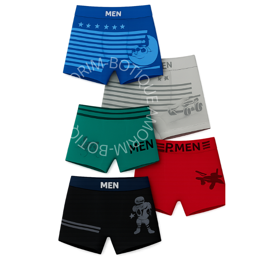 Cueca Infantil Masculina Boxer  Conforto e Qualidade Premium 2 A 4 anos CORES SORTIDAS