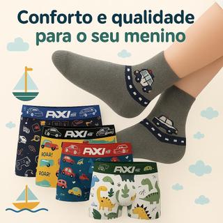 Kit Com 10 Cuecas Infantil + 12 Meias Infantil