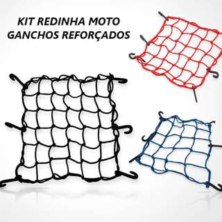 Rede Elástica Moto Bike Redinha Carga Aranha Capacete Estica Reforçada Com ou Sem extensor em Oferta na Shopee