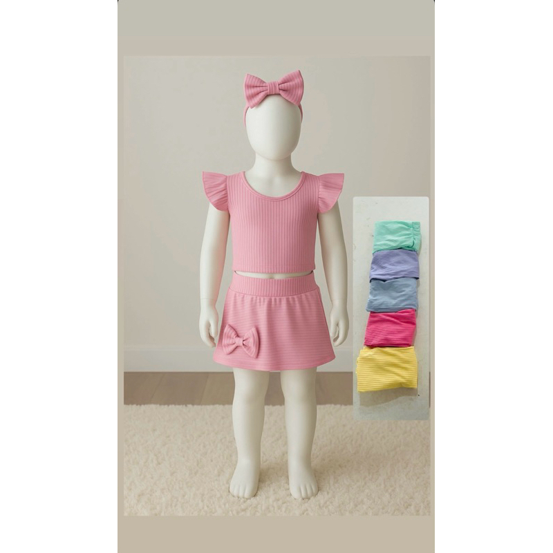 10 pecas 05 blusa fluflu + 05 short saia +05 laco de cabelo brinde
