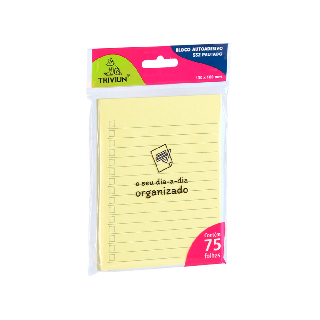 Bloco Autoadesivo 552 Amarelo Pautado 130mm x 100mm C/75 - TN Office em Oferta na Shopee