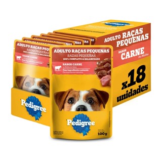 Ração Úmida Pedigree Sachê Carne ao Molho para Cães Adultos de Raças Pequenas 100g - 18 Unid. em Oferta na Shopee