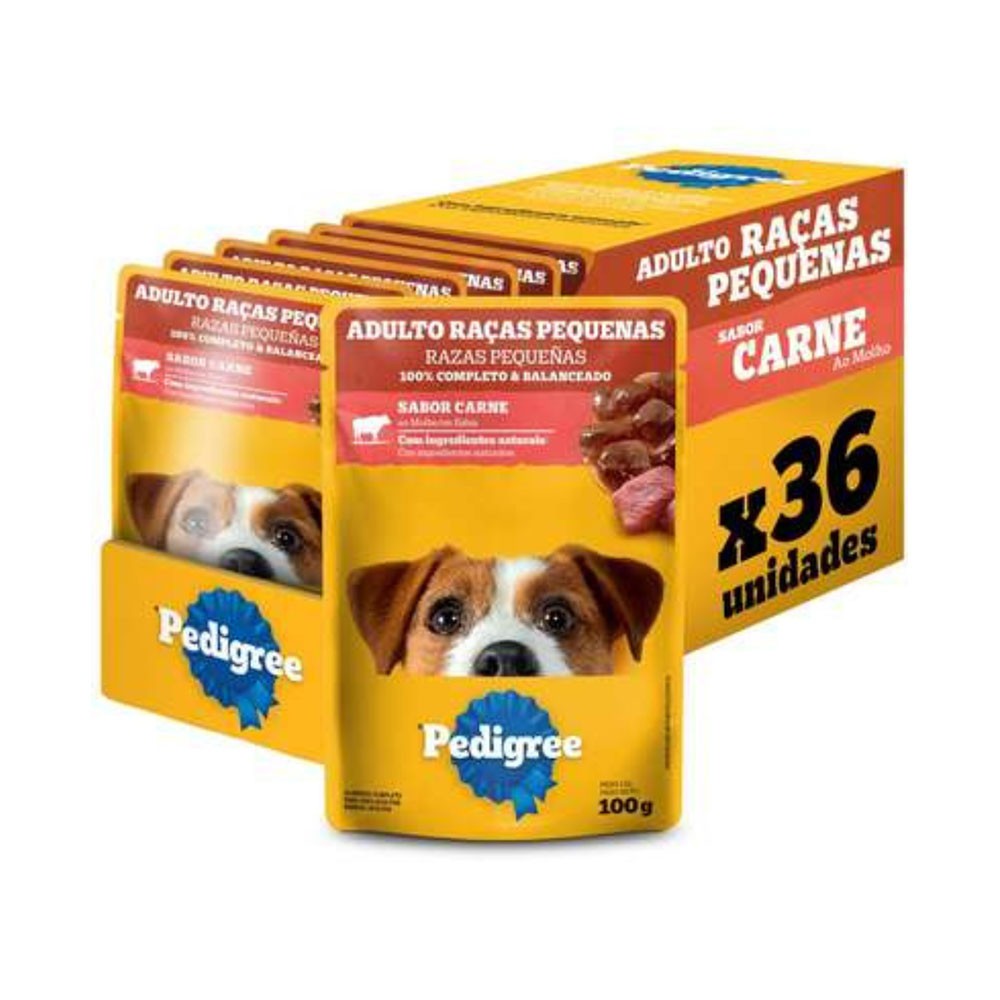Ração Úmida Pedigree Sachê Carne ao Molho para Cães Adultos de Raças Pequenas 10