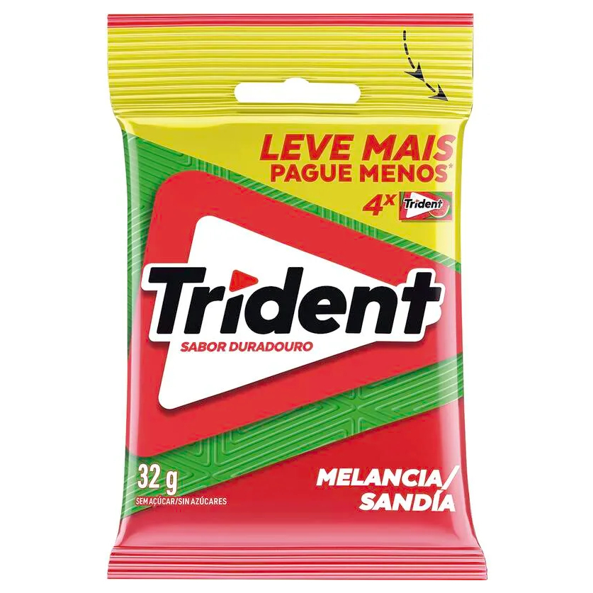 Chiclete Trident Melancia - Goma De Mascar - Pct de 32g