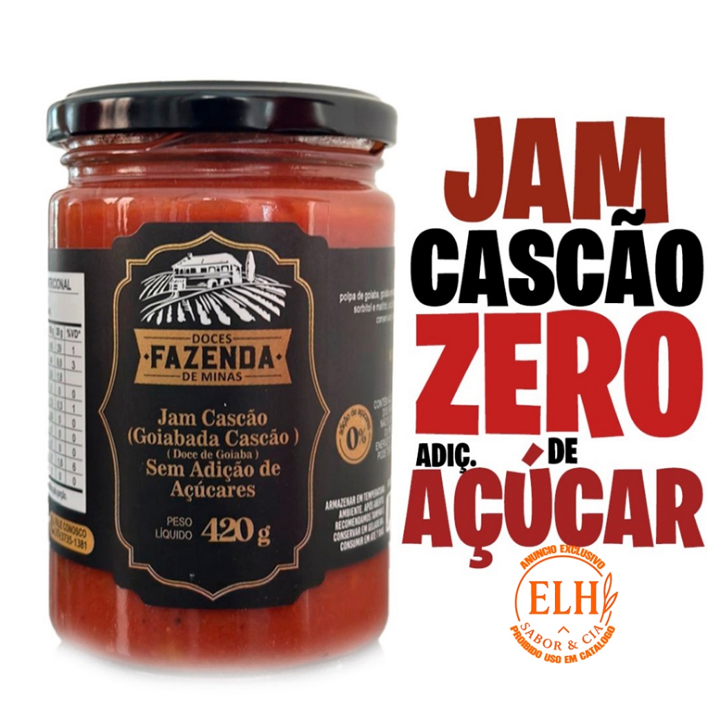 Goiabada Cremosa (JAM) Cascão ZERO adição de AÇÚCARes - 420g - Fazenda de Minas em Oferta na Shopee