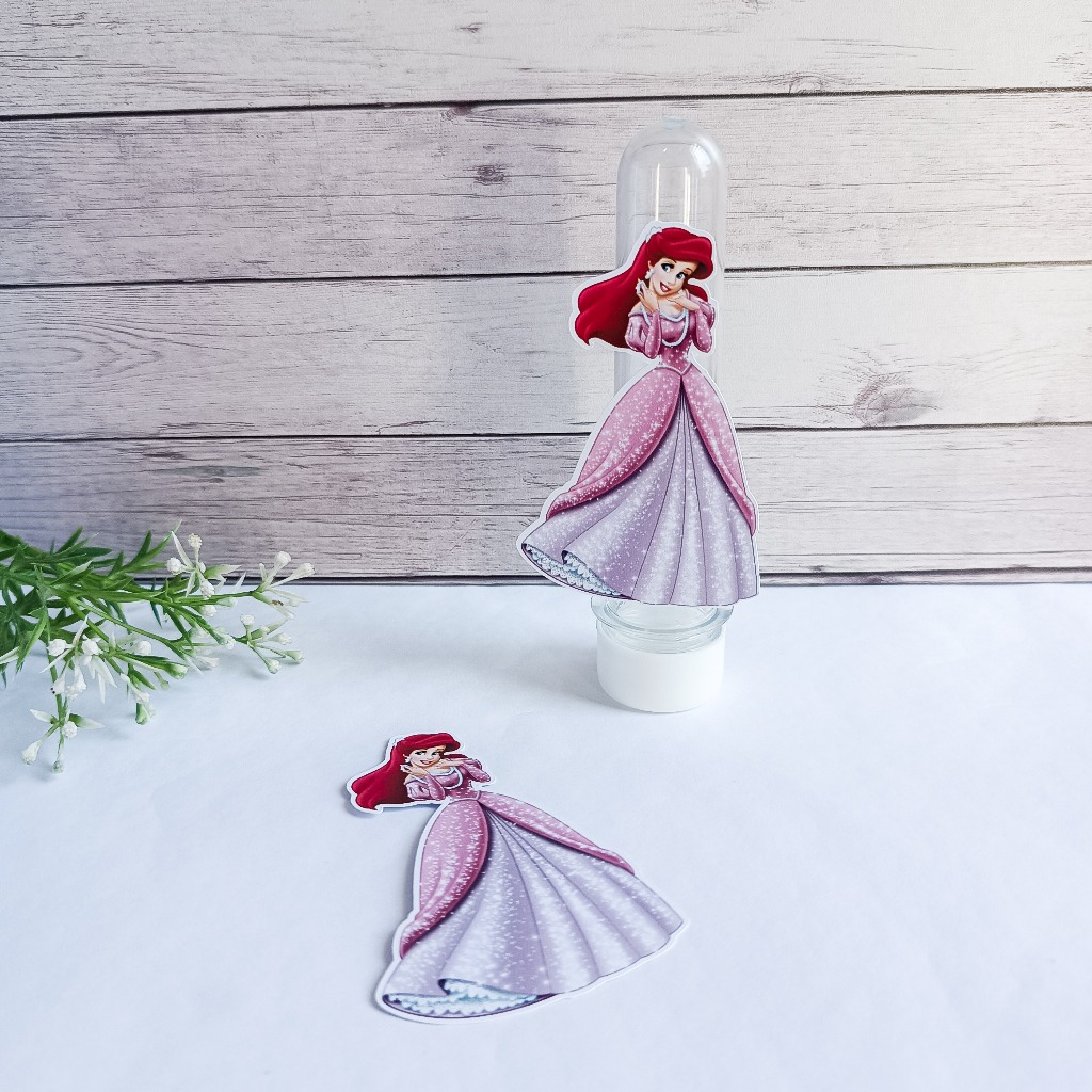 Aplique para Tubete PRINCESAS ARIEL Pequena Sereia - Mimo Lembrancinha Personalizada Festa Menina Princesa