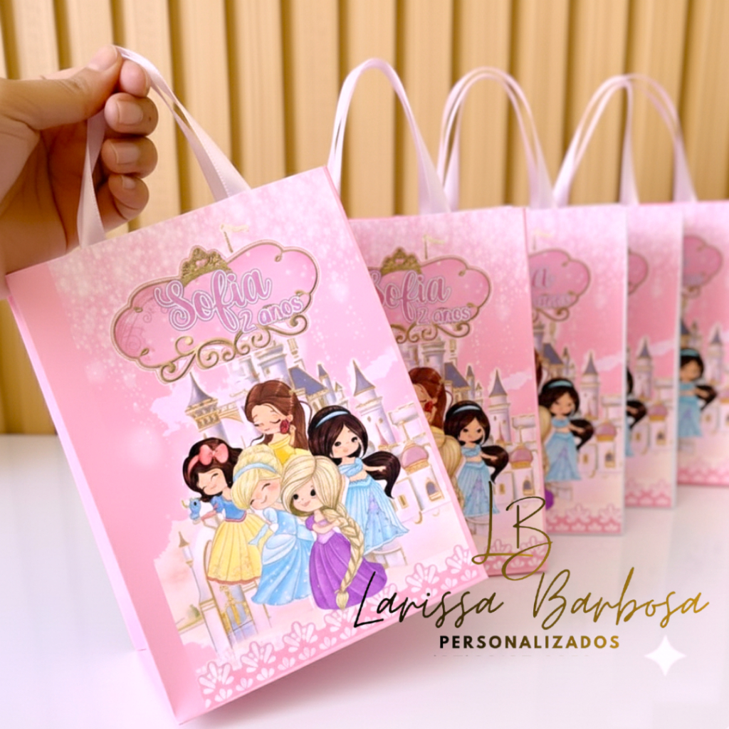 SACOLINHA Princesas Personalizado | Sacolinha | Lembrancinha | Mimos | Aniversário Princesas