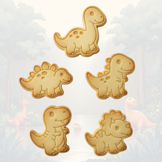 Kit 5 Cortadores de Biscoito Infantil Dinossauros Fofinhos 6cm Biscoito Amanteigado Pasta Americana em Oferta na Shopee