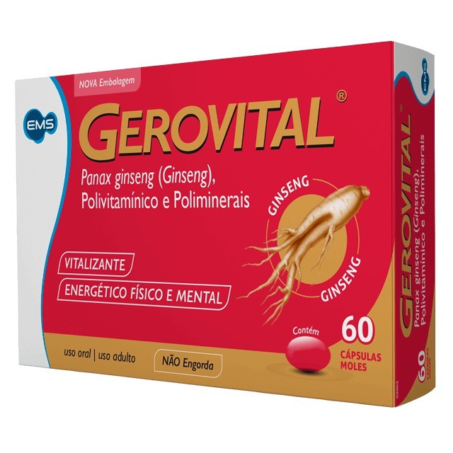 Gerovital 60 Cápsulas Complexo Vitamínico - Revigorante Físico e Mental em Oferta na Shopee