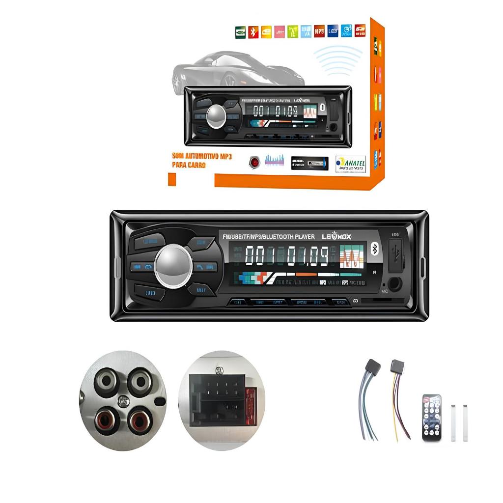 Rádio Bluetooth Similar Pioneer Comando de Voz Automotivo USB Mp3 Som em Oferta na Shopee