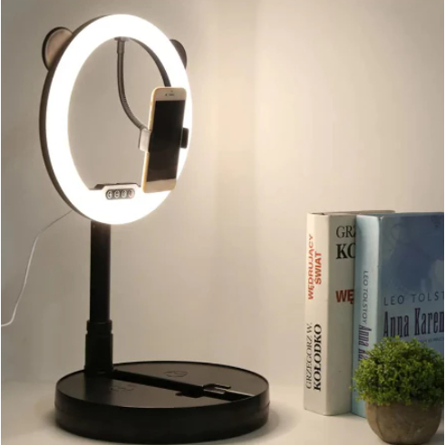 Ring Light LED Dobrável com Orelhinhas  26cm – Luz Perfeita para Selfie, Vídeo e Maquiagem
