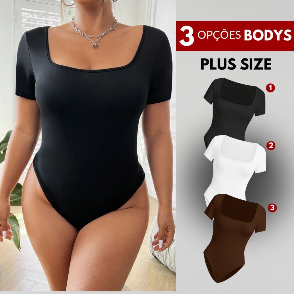 Body Feminino Plus Size Body Modelador Feminino Baby Tee Bory Bore Body Preto Body Marrom 3 Modelos em Oferta na Shopee
