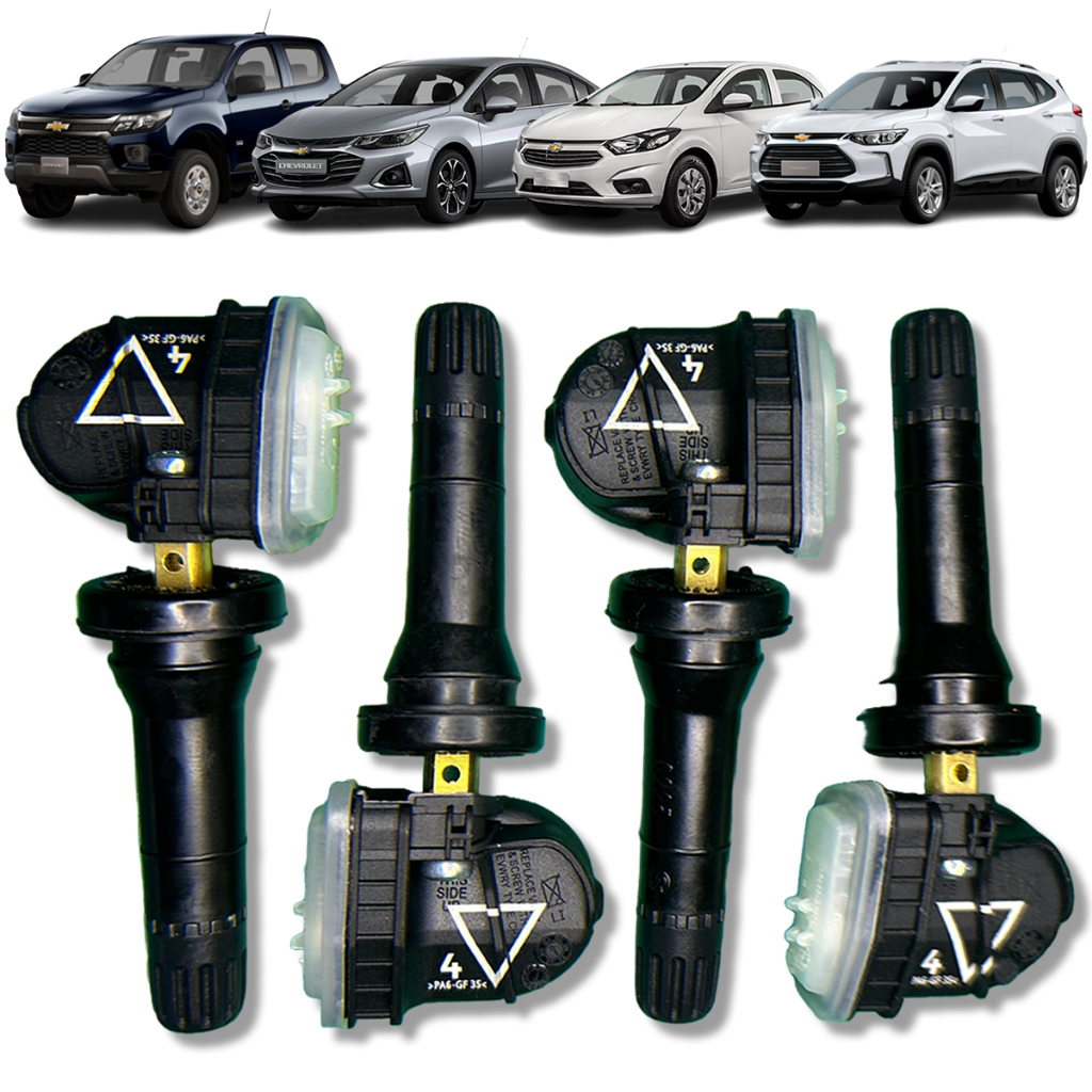 4x Sensor Pressão Pneu GM Cruze Onix Prisma Cobalt Trailblazer Spin S10 Tracker Equinox 13598773