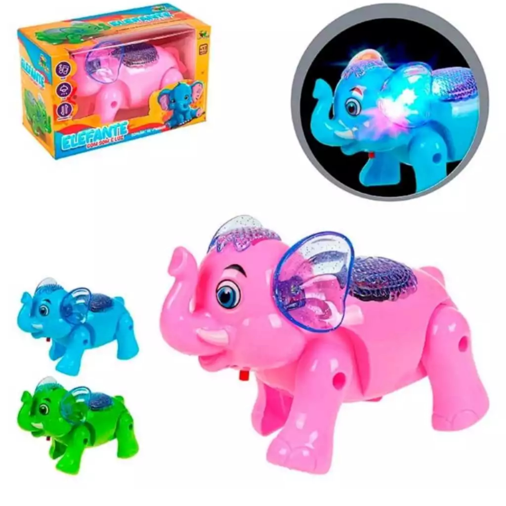Brinquedo LED Elefante Robo De Brinquedo Com Som E Luz Musical Late Anda infantil bebê